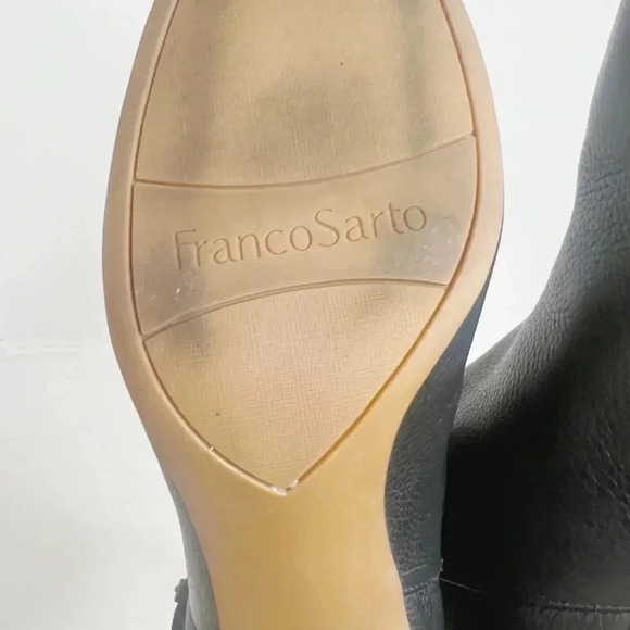 Franco Sarto Callahan Black Pebbled Leather Booties Size 11 - Picture 6 of 12